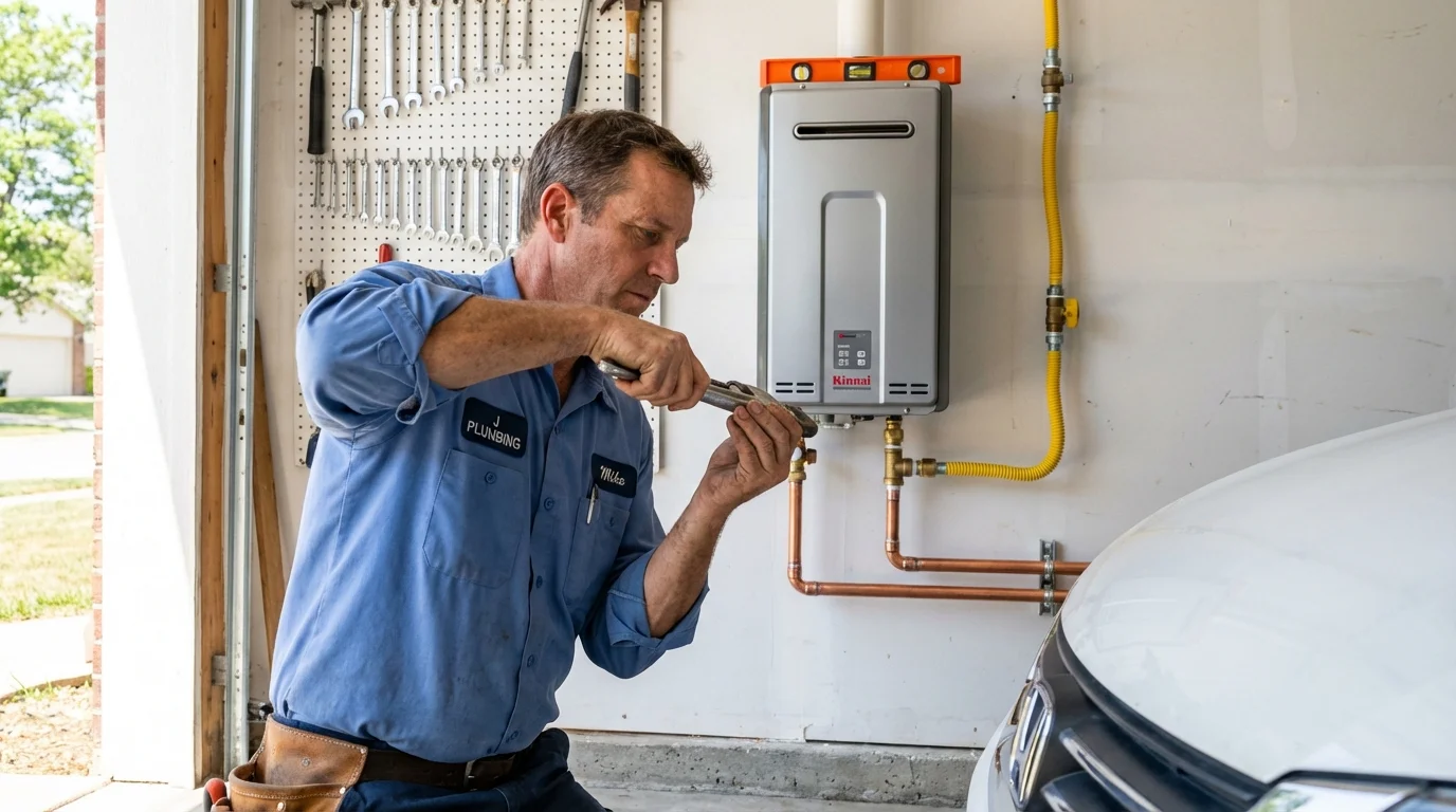 Tankless water heater installation by a Johns Plumbing LLC plumber in West